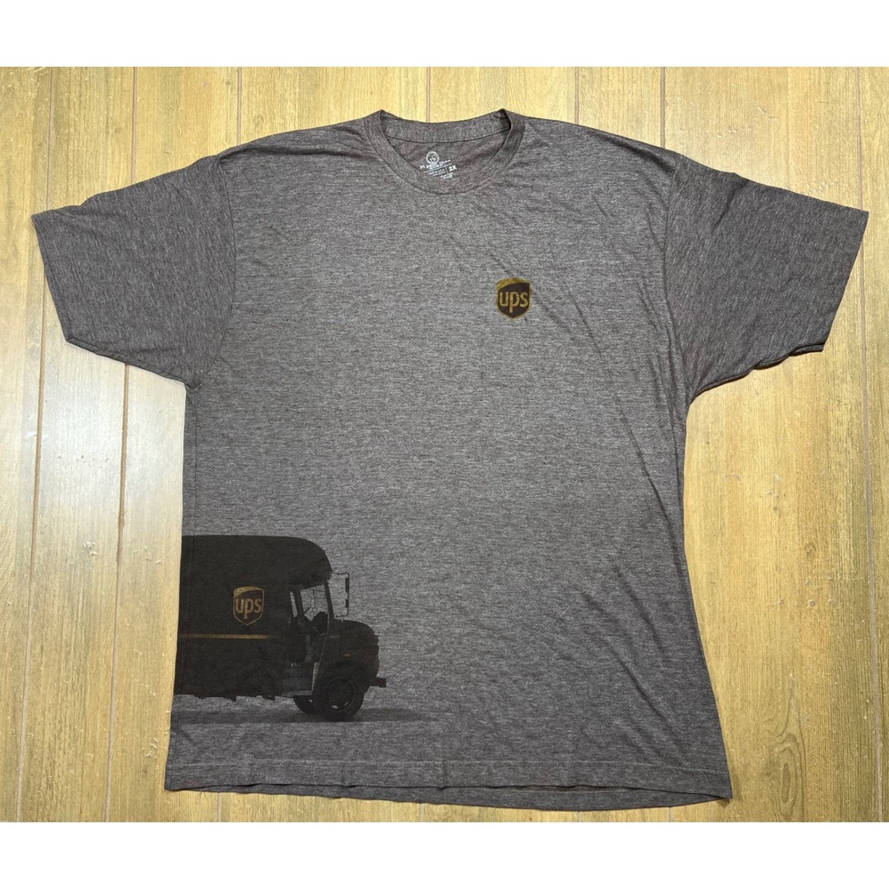 In Your Face Apparel UPS Delivery Truck Graphic T-Shirt Heather Grey 2X